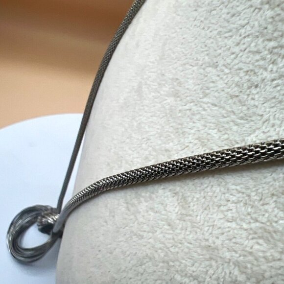 Stainless Steel Twisted Hoop Pendant Necklace For Women. N9 - Picture 5 of 9